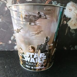 Star Wars ROGUE ONE Metal Embossed Popcorn Bucket Golden Link 8in‎